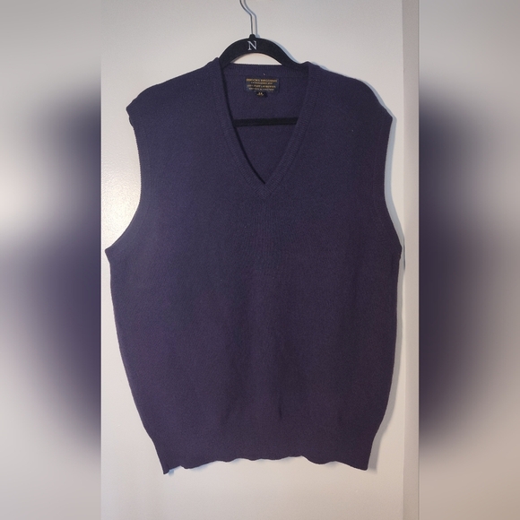 Brooks Brothers 100% Italian Lambswool Purple Sweater Vest #509 - Picture 1 of 2